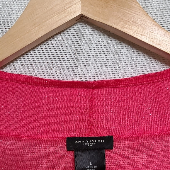 Ann Taylor Y2K Lightweight Open Cardigan w/ Ribbed Sleeves - Picture 3 of 4